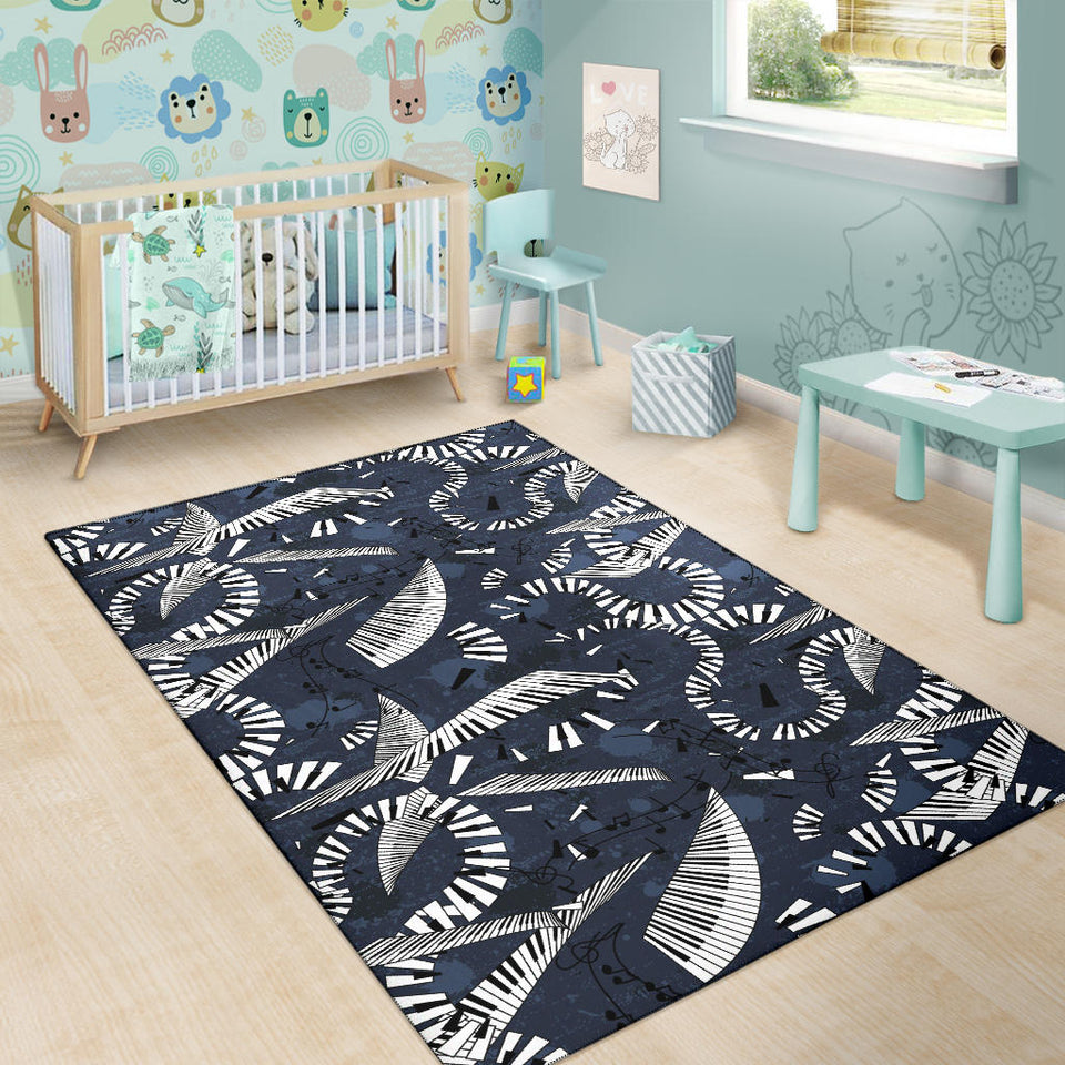 Piano Pattern Print Design 02 Area Rug
