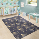 Gold Ginkgo Leaves Area Rug