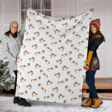 Jack Russel Pattern Print Design 04 Premium Blanket
