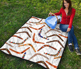Boomerang Australian Aboriginal Ornament Pattern Premium Quilt
