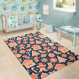 Christmas Gingerbread Cookie Pattern Area Rug