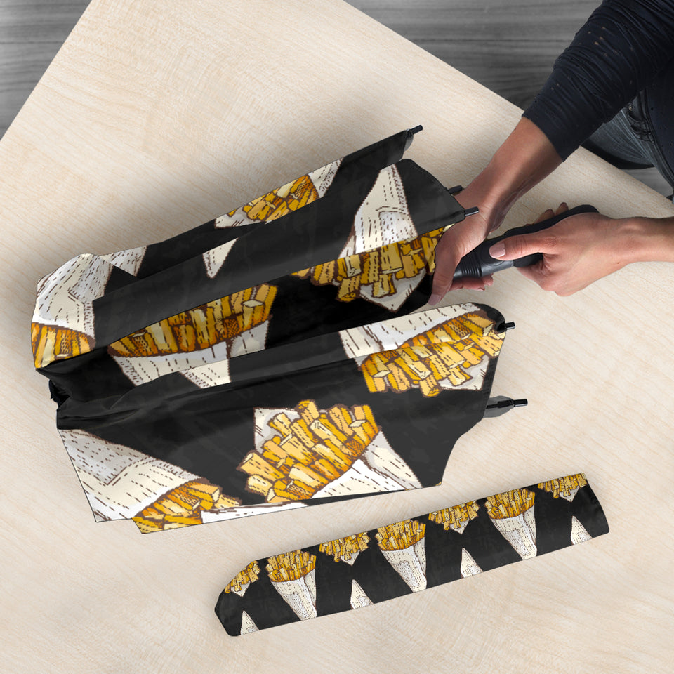 French Fries Dark Background Umbrella