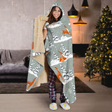 Beautiful Deers Winter Christmas Hooded Blanket