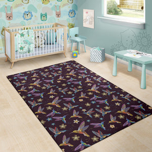 Hummingbird Pattern Print Design 04 Area Rug