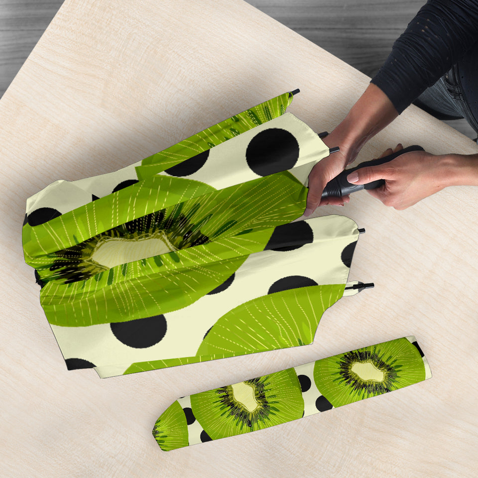 Kiwi Black Dot Background Umbrella