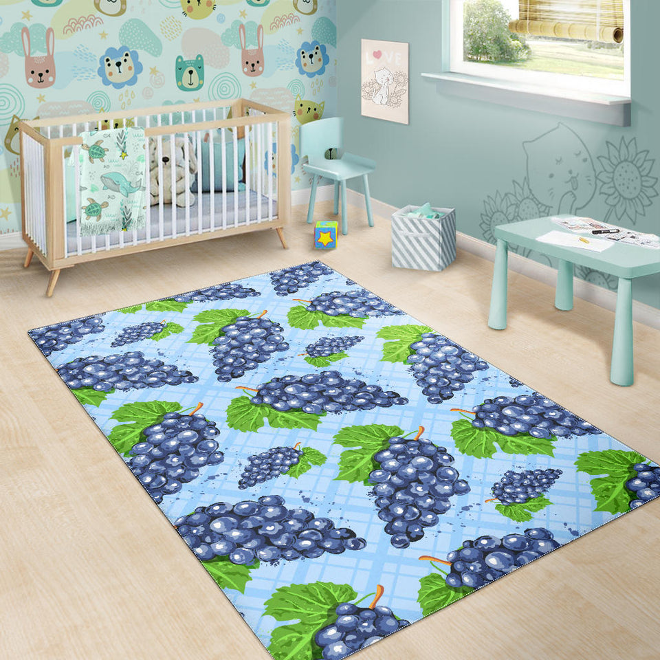 Watercolor Grape Pattern Area Rug