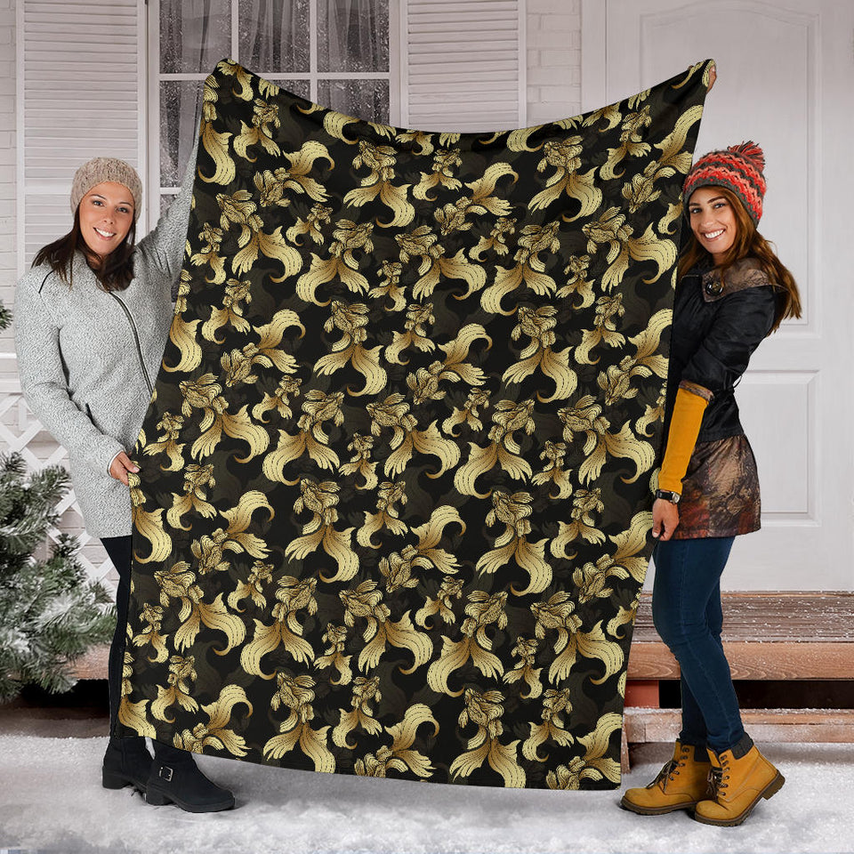 Goldfish Pattern Print Design 01 Premium Blanket