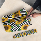 Sunflowers Ribbon Background Umbrella