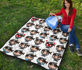 Cute Ninja Design Pattern Premium Quilt