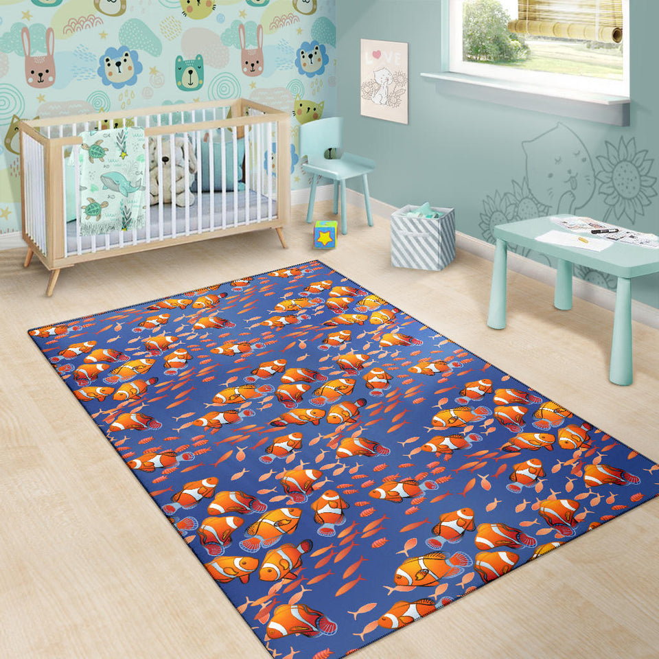 Clown Fish Pattern Print Design 04 Area Rug
