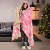 Pink Donut Glaze Candy Pattern Hooded Blanket