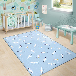 Seagull Pattern Print Design 02 Area Rug