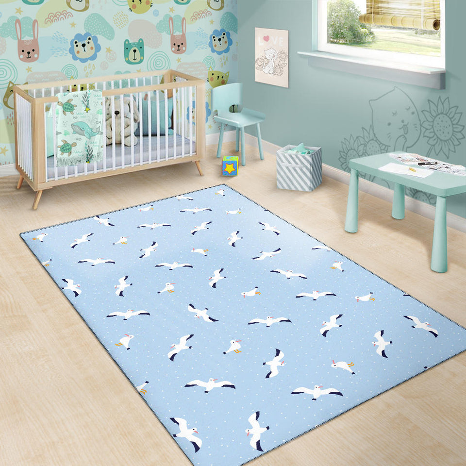 Seagull Pattern Print Design 02 Area Rug
