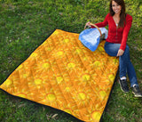 Sun Orange Background Premium Quilt