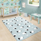 Sheep Polka Dot Cloud Pattern Area Rug