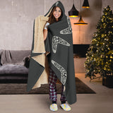 Hand Drawn Boomerang Australian Aboriginal Ornament Hooded Blanket