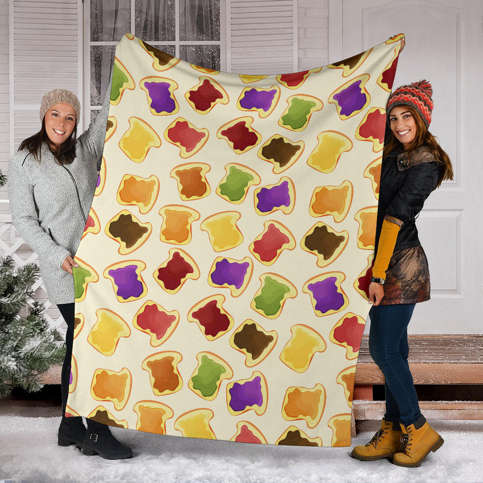 Bread Toast Pattern Print Design 02 Premium Blanket