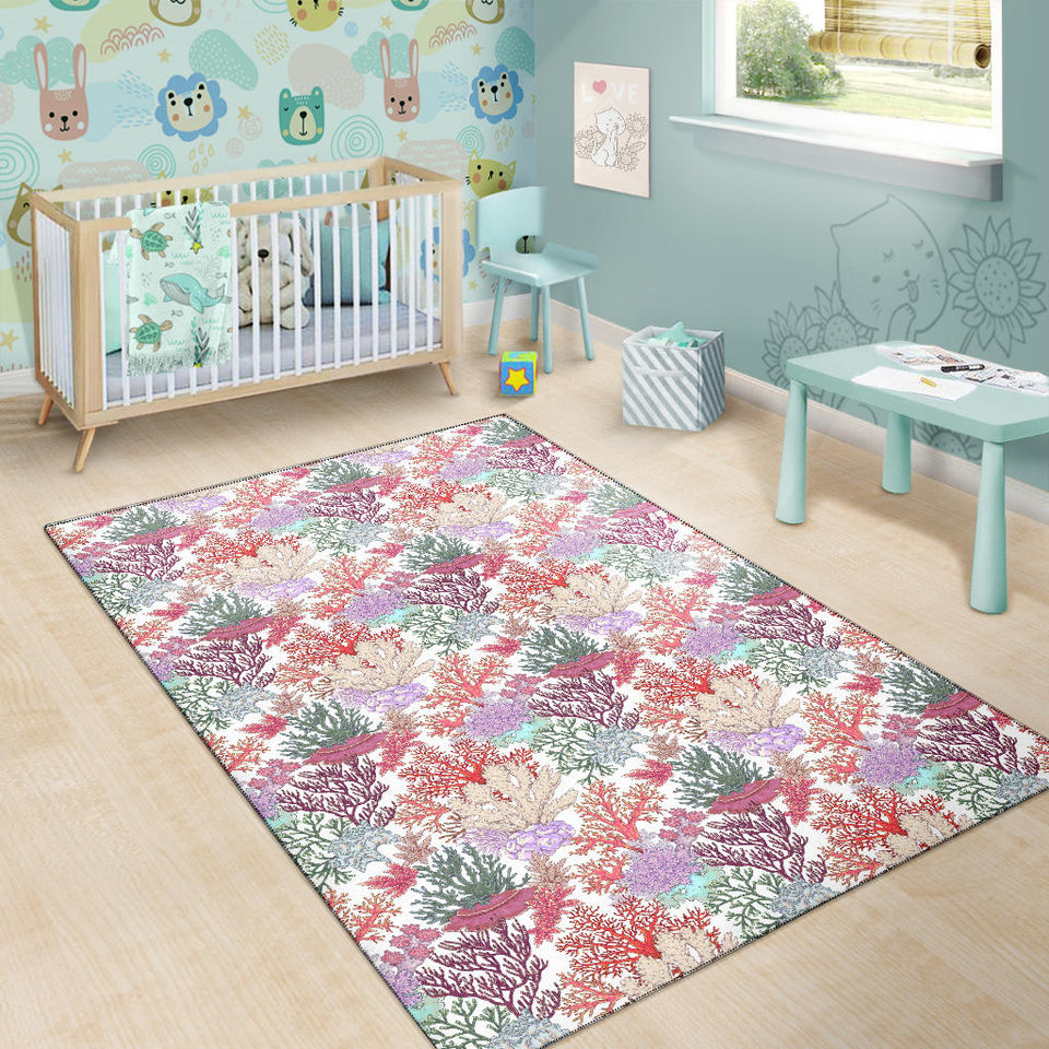 Coral Reef Pattern Print Design 03 Area Rug