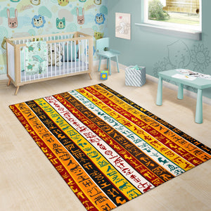 Egypt Hieroglyphics Pattern Print Design 01 Area Rug