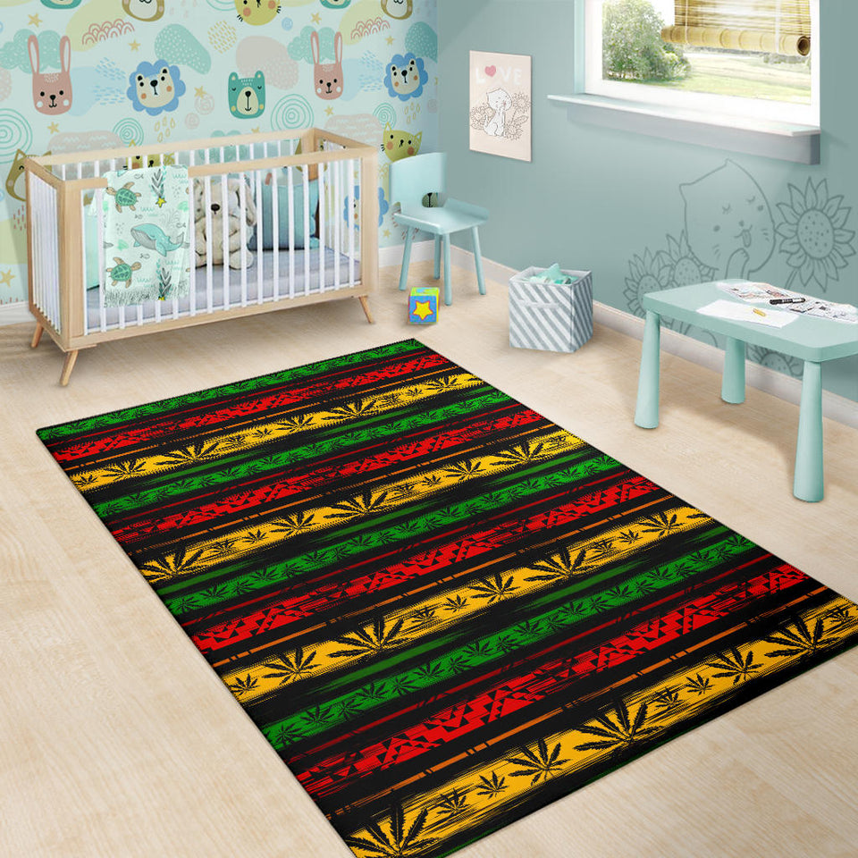 Canabis Marijuana Weed Pattern Print Design 04 Area Rug