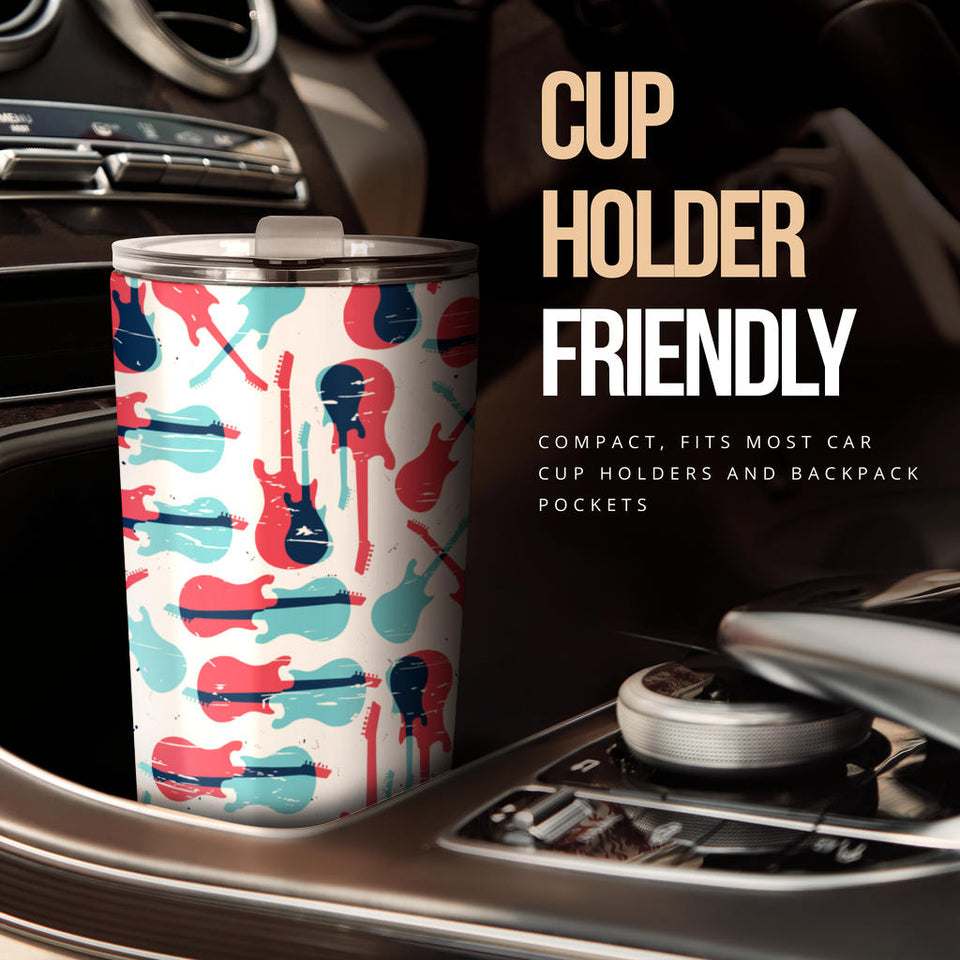 Red Blue Guitar Pattern Tumbler