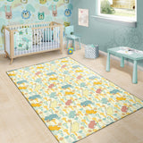 Hippopotamus Pattern Print Design 04 Area Rug