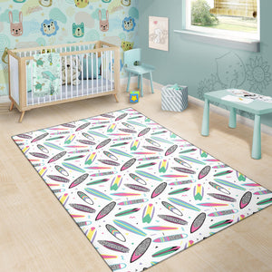 Surfboard Pattern Print Design 04 Area Rug