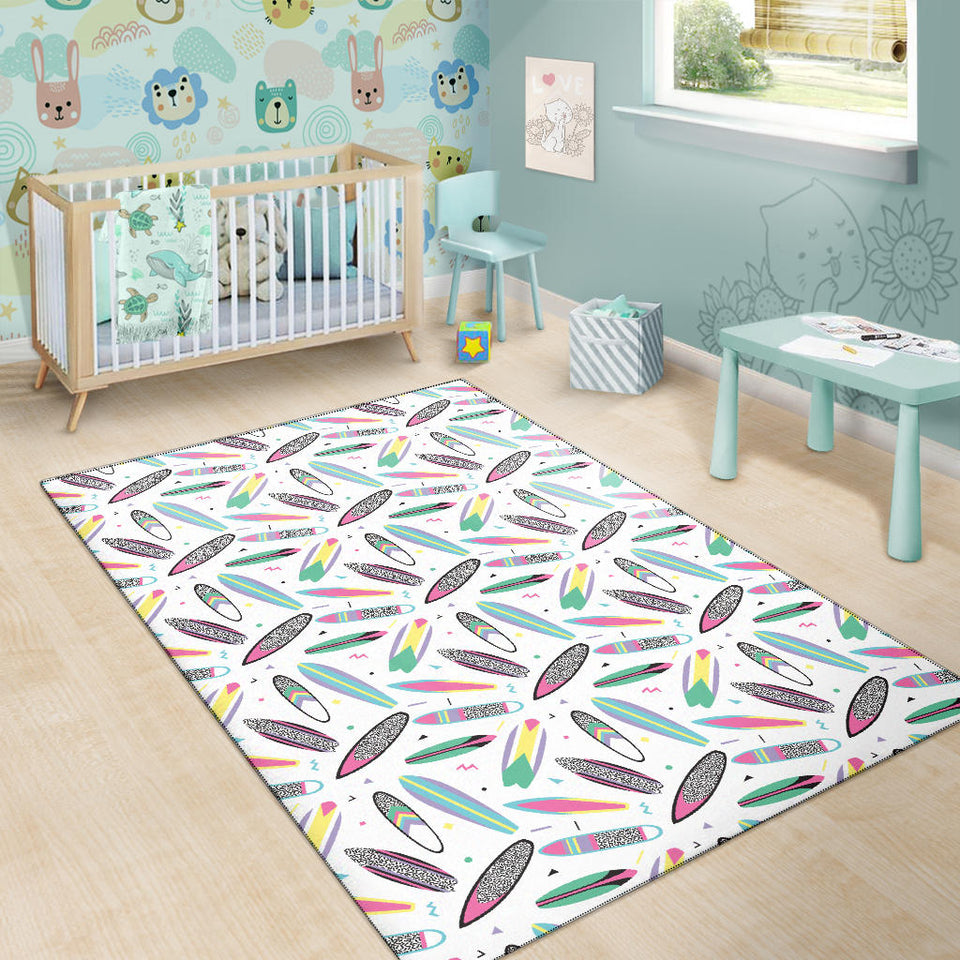Surfboard Pattern Print Design 04 Area Rug