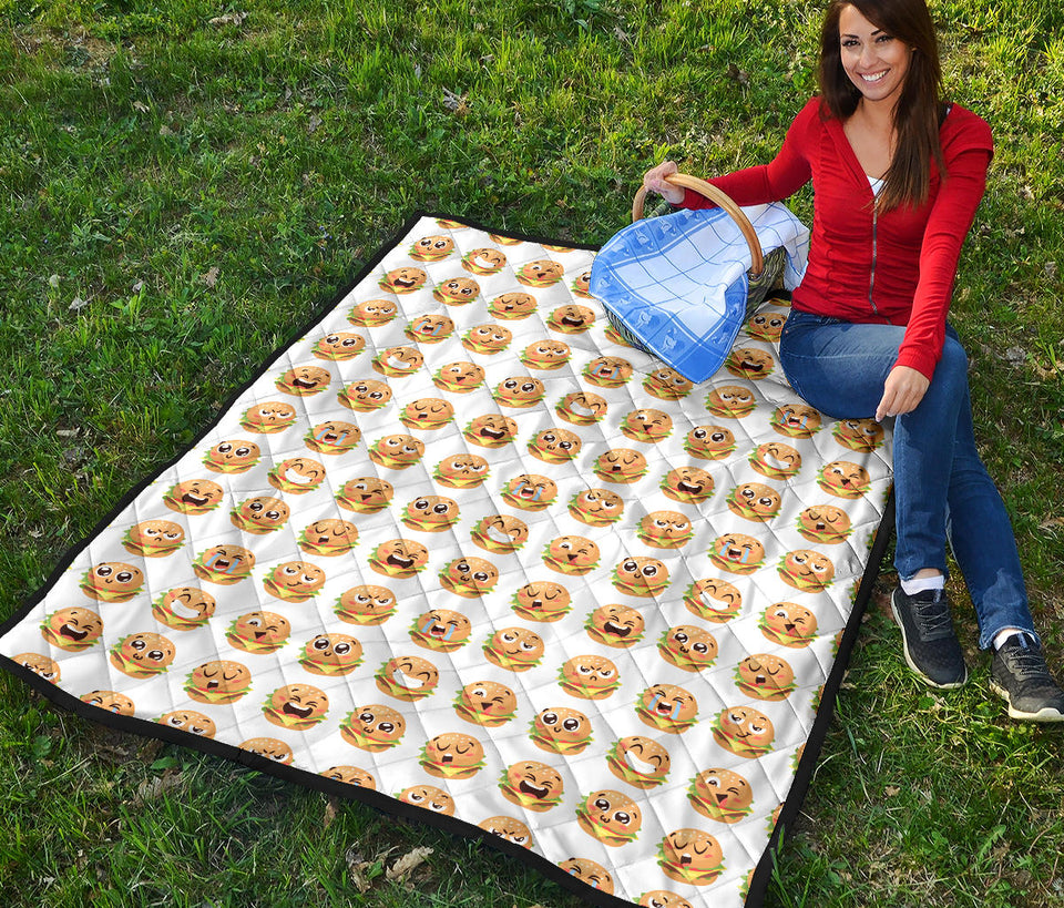 Hamburger Pattern Print Design 04 Premium Quilt