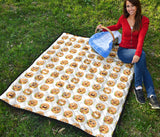 Hamburger Pattern Print Design 04 Premium Quilt