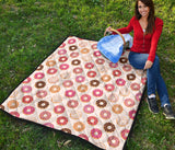 Colorful Donut Pattern Premium Quilt