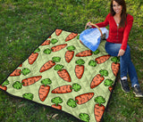 Carrot Pattern Print Design 05 Premium Quilt
