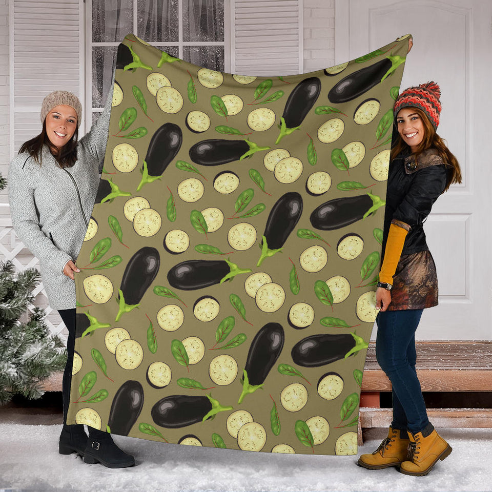 Eggplant Pattern Print Design 02 Premium Blanket