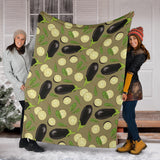 Eggplant Pattern Print Design 02 Premium Blanket