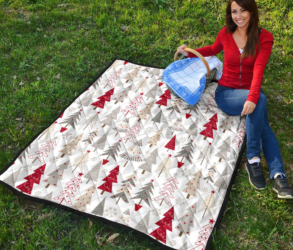 Cute Christmas Tree Pattern Premium Quilt