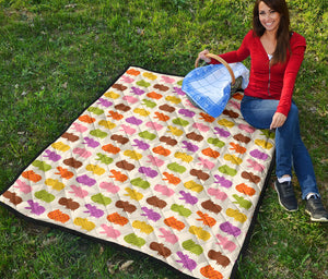 Hippopotamus Pattern Print Design 01 Premium Quilt