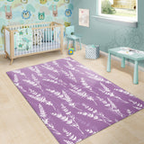 Lavender Flowers Purple Pattern Area Rug