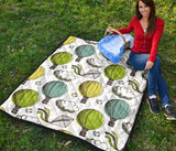 Hot Air Balloon Bird Cloud Pattern Premium Quilt