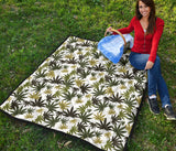 Canabis Marijuana Weed Pattern Print Design 05 Premium Quilt