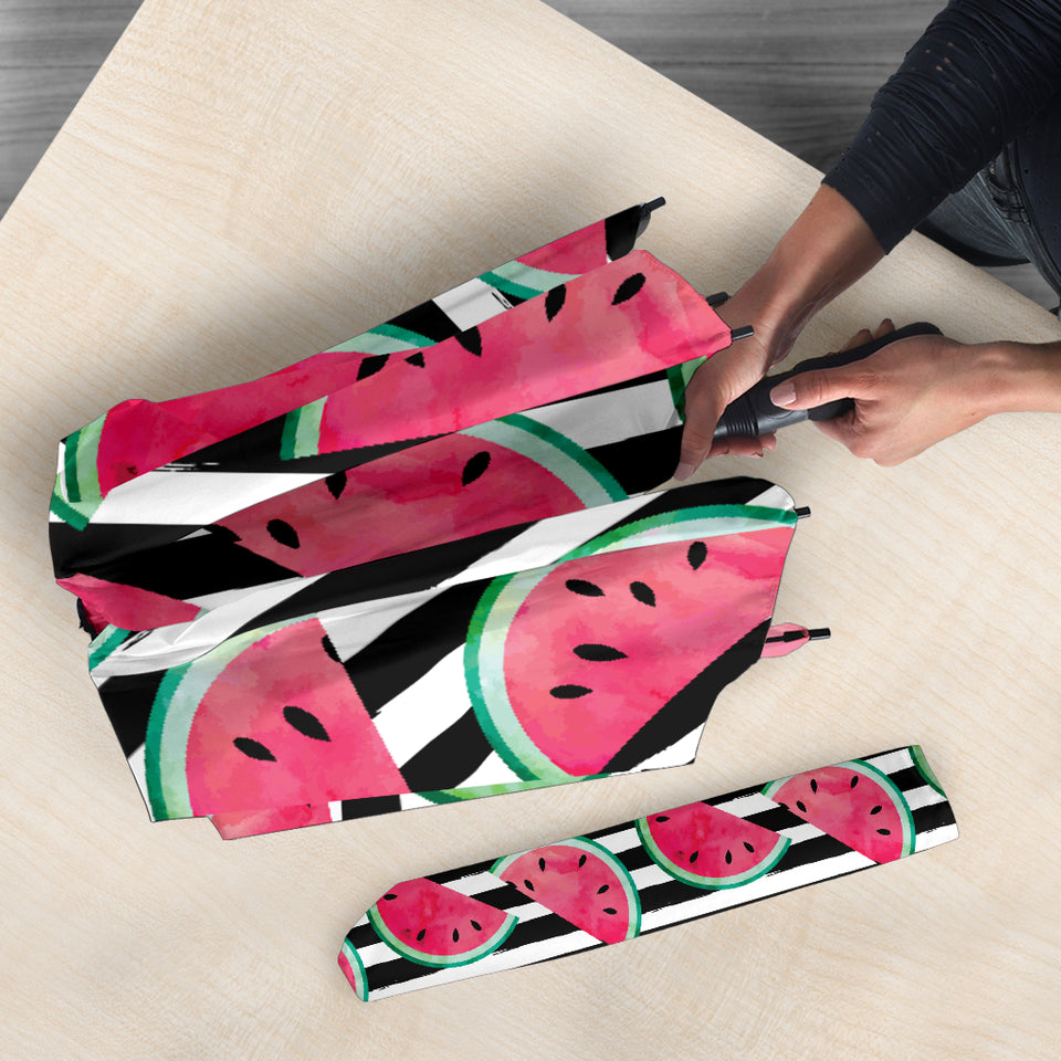 Watercolor Paint Textured Watermelon Pieces Umbrella