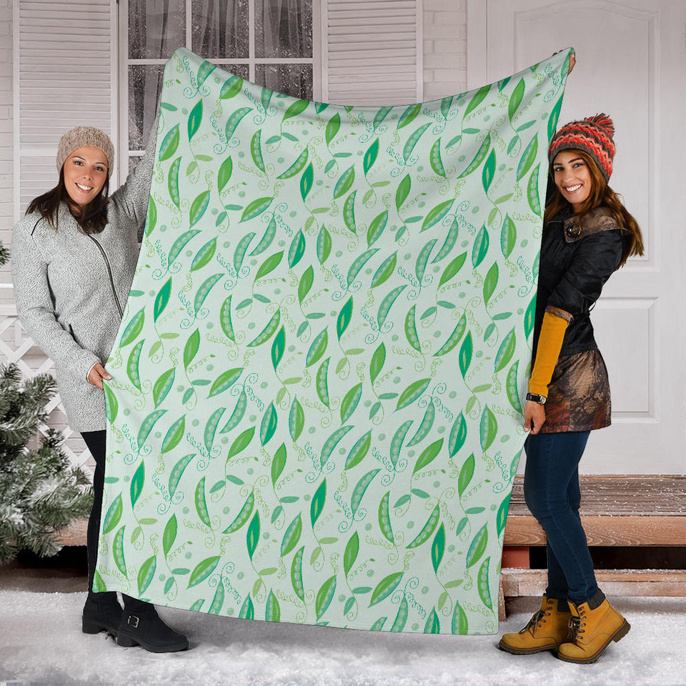 Green Peas Pattern Print Design 01 Premium Blanket