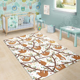Sloths Hanging On The Tree Pattern Area Rug