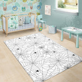 Spider Web Cobweb Pattern White Background Area Rug