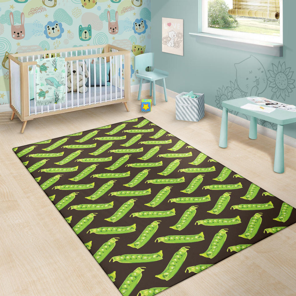 Green Peas Pattern Print Design 05 Area Rug