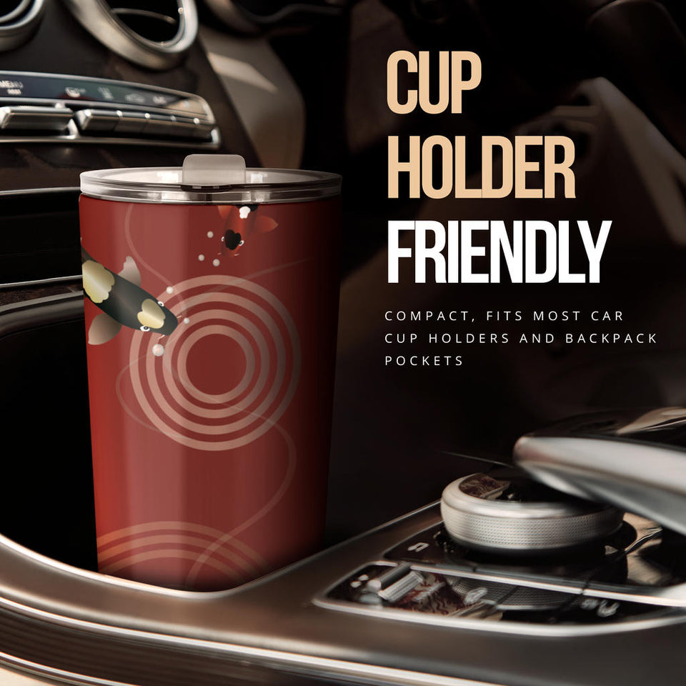 Koi Fish Carp Fish Red Background Tumbler