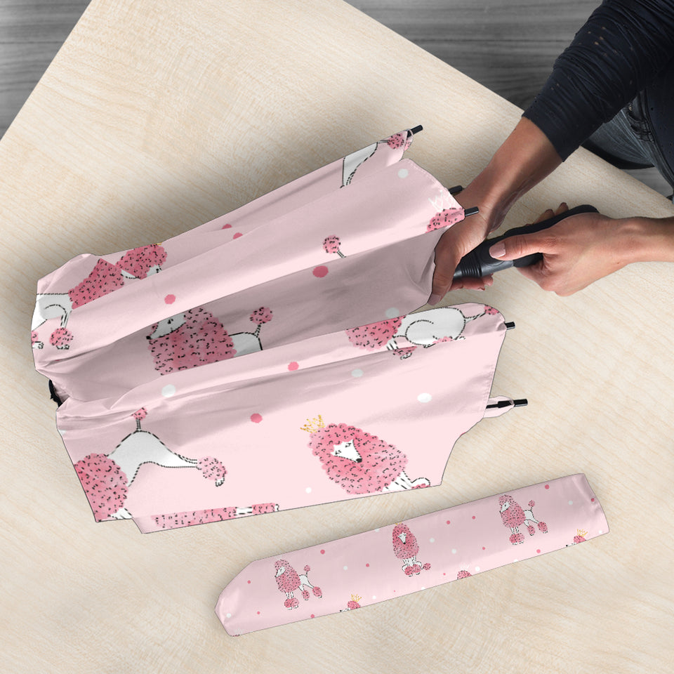 Poodle Dog Pink Color Theme Umbrella