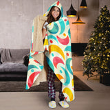 Colorful Moon Pattern Hooded Blanket