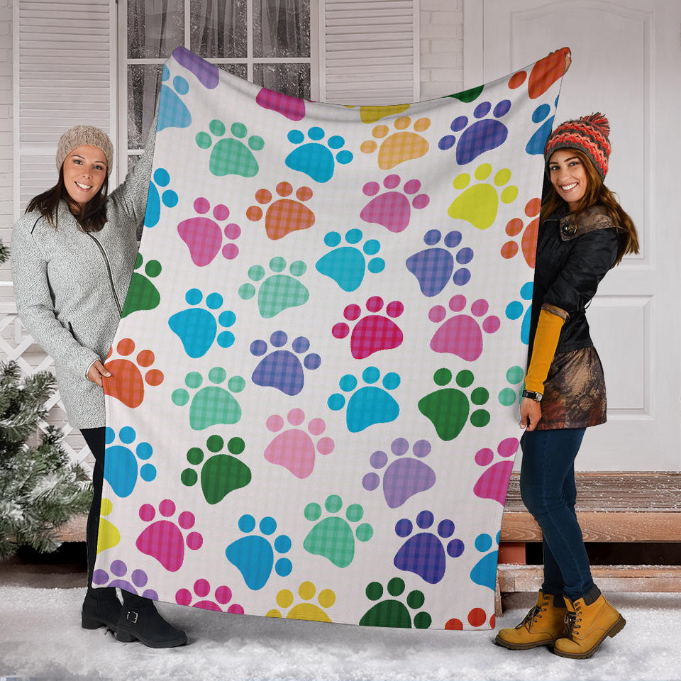 Dog Paws Pattern Print Design 01 Premium Blanket