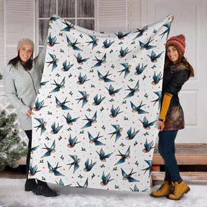 Swallow Pattern Print Design 04 Premium Blanket