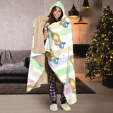 Cute Hand Drawn Mermaid Hooded Blanket